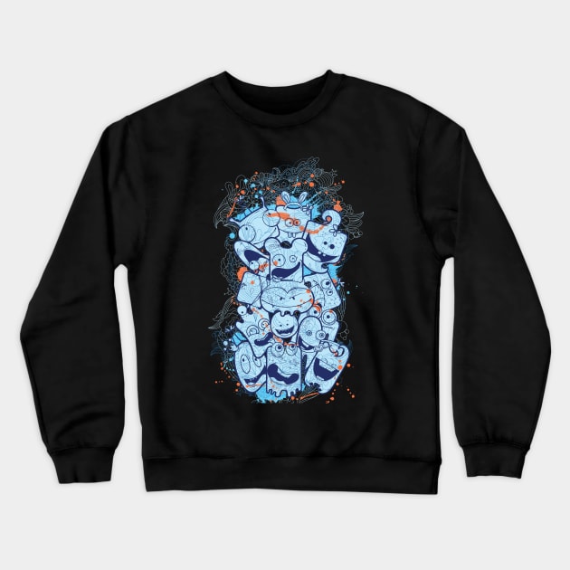 Blue Blobs Crewneck Sweatshirt by Red Rov